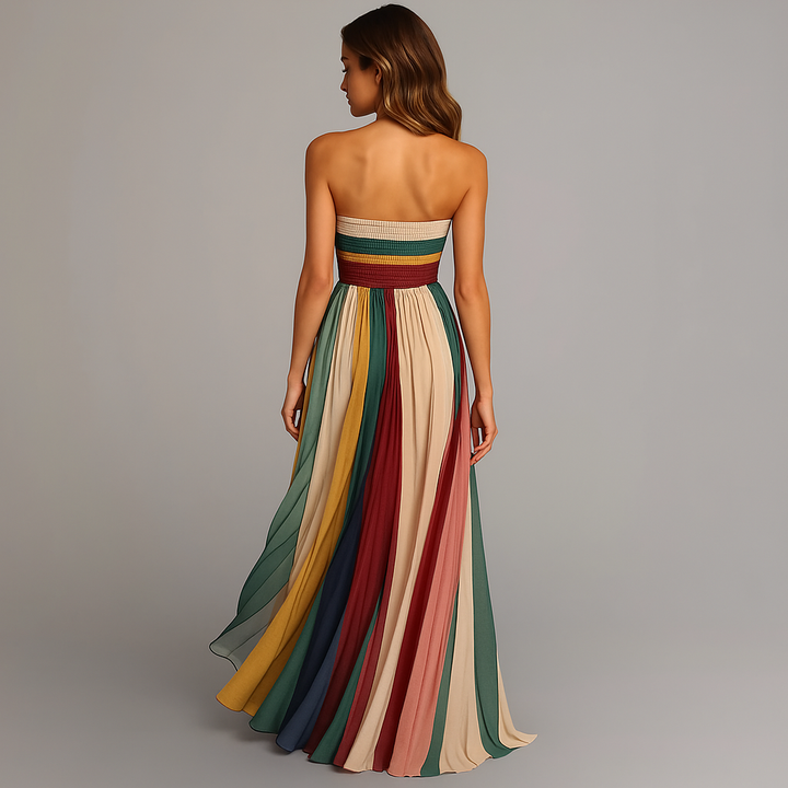 Women's Strapless A-Line Maxi Dress