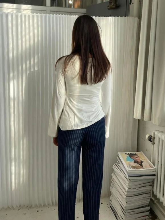 Women's Tie-Front Long Sleeve Top