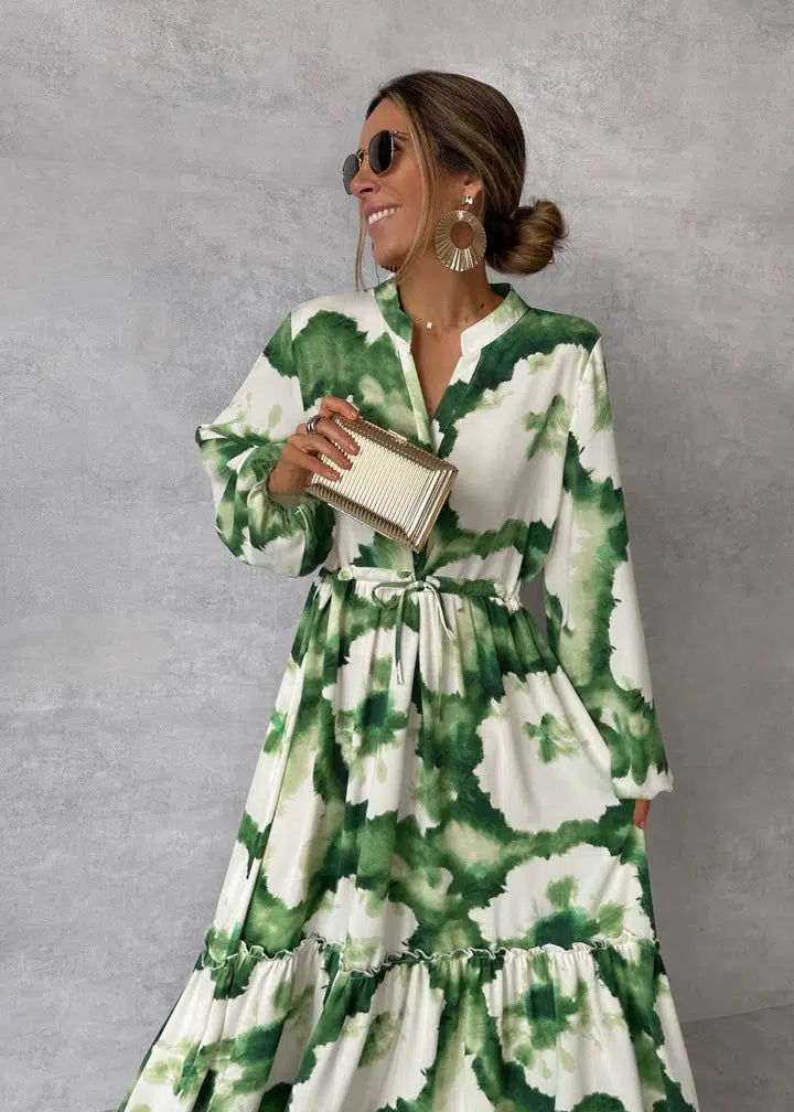 Women's Tie Waist Maxi Dress
