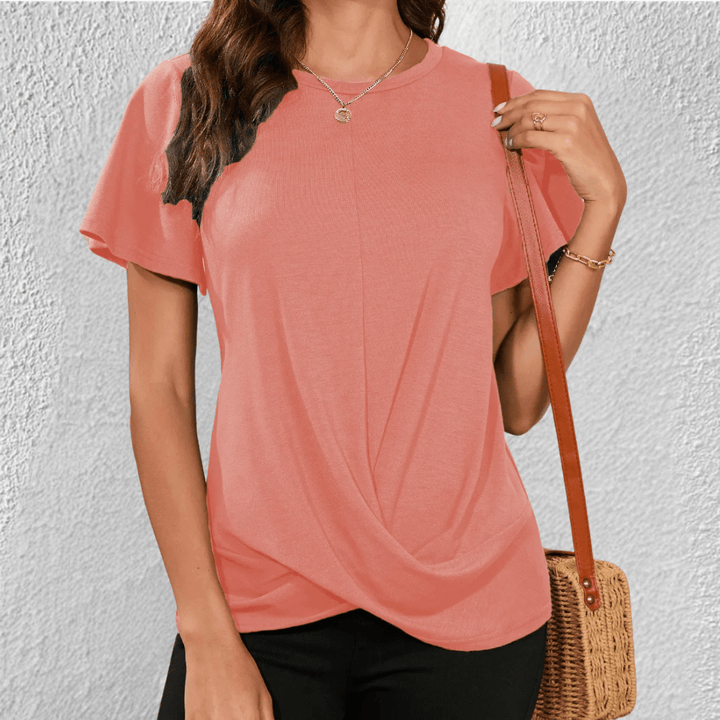 Women's Twist Front Short Sleeve Top