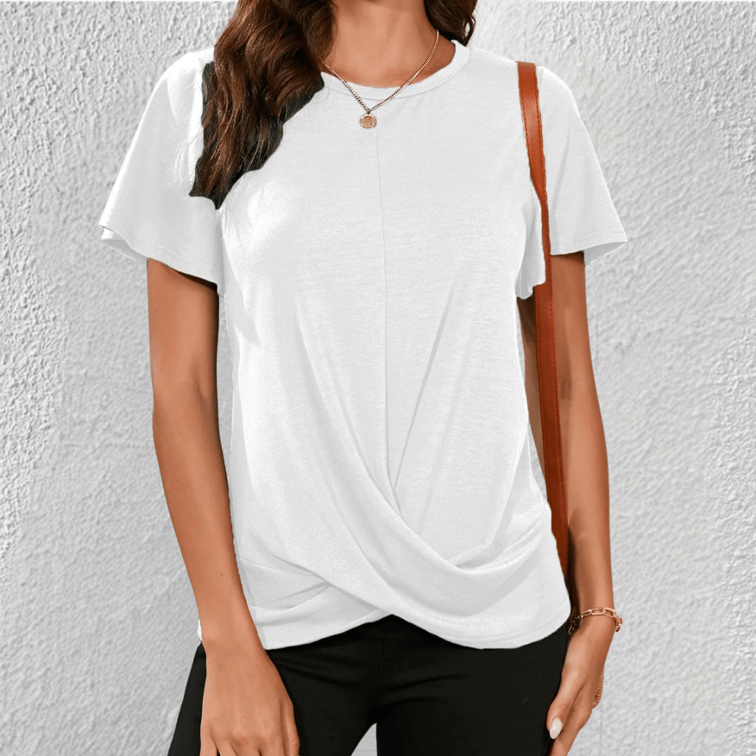 Women's Twist Front Short Sleeve Top