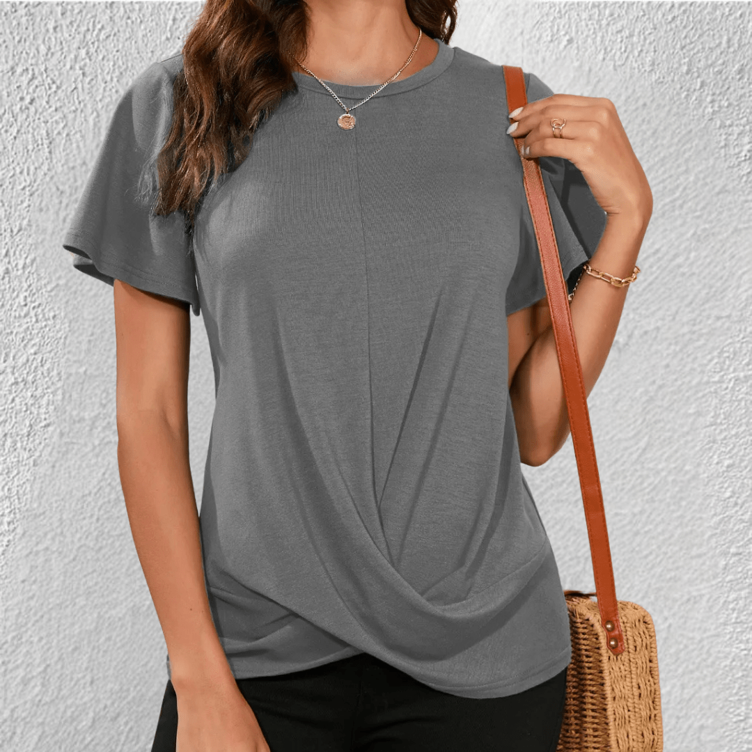 Women's Twist Front Short Sleeve Top