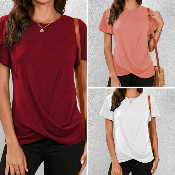 Women's Twist Front Short Sleeve Top