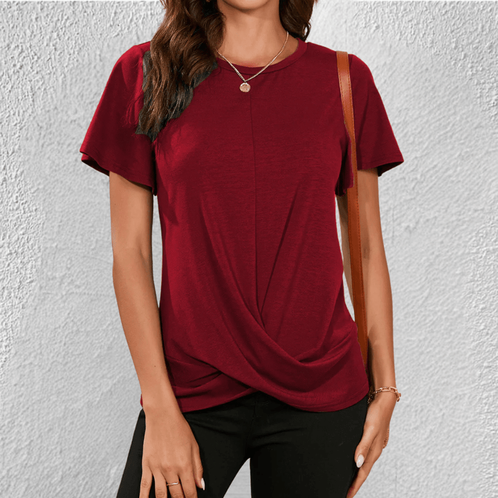 Women's Twist Front Short Sleeve Top