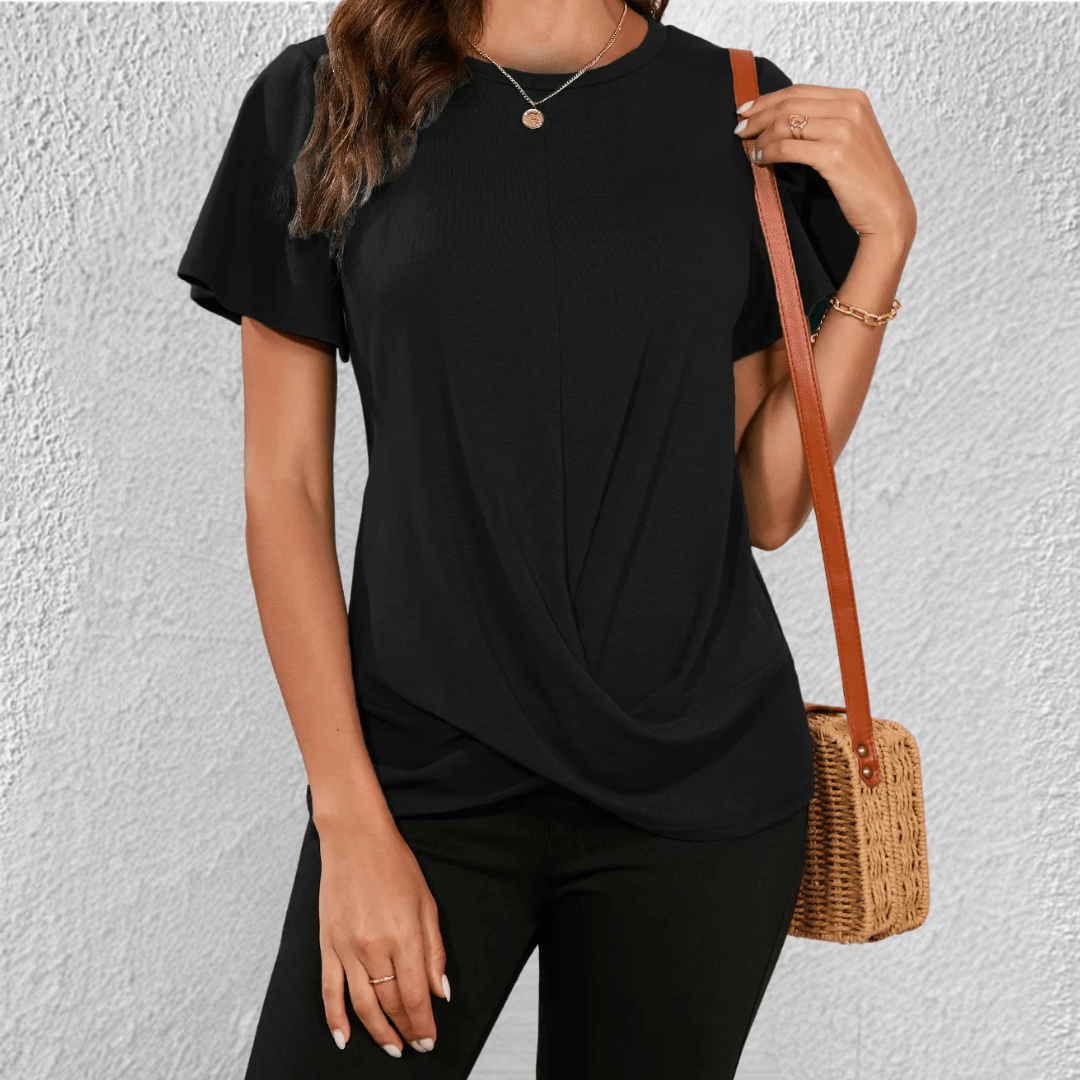 Women's Twist Front Short Sleeve Top