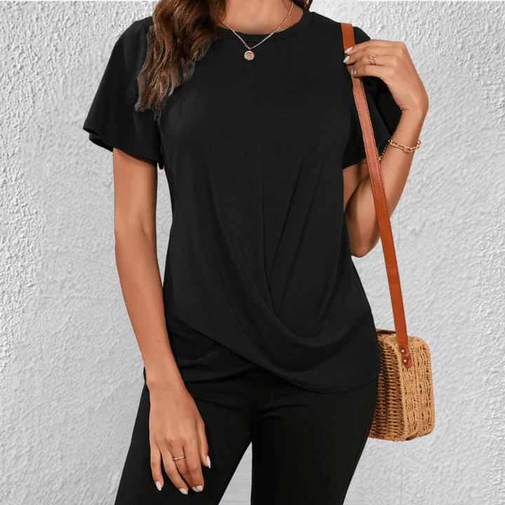 Women's Twist Front Short Sleeve Top