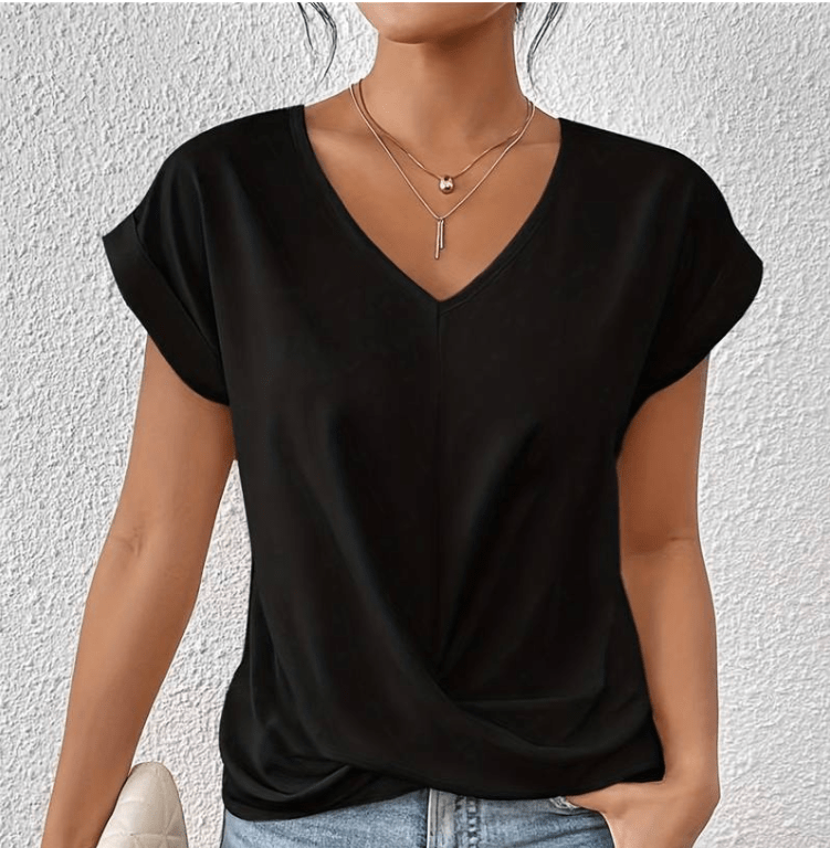 Women's Twist Front V-Neck Top