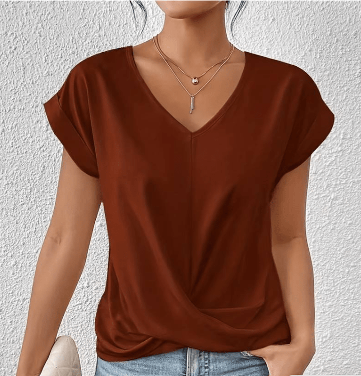 Women's Twist Front V-Neck Top