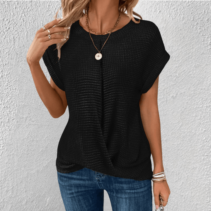 Women's Twist Front Waffle Knit Top