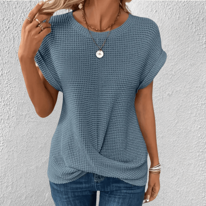 Women's Twist Front Waffle Knit Top