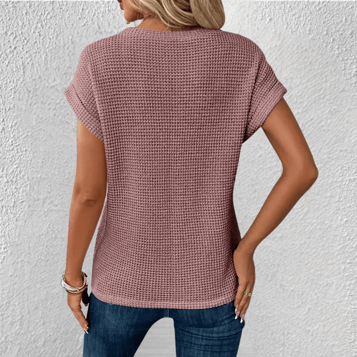 Women's Twist Front Waffle Knit Top