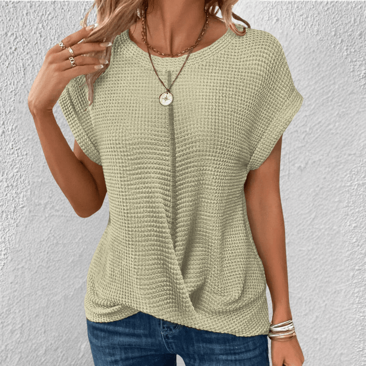 Women's Twist Front Waffle Knit Top