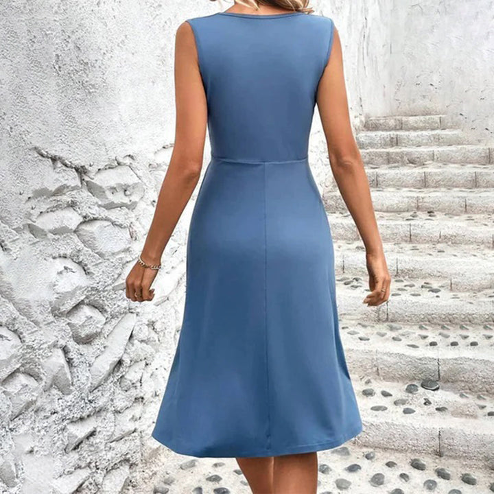 Women's V-Neck Floral A-Line Midi Dress