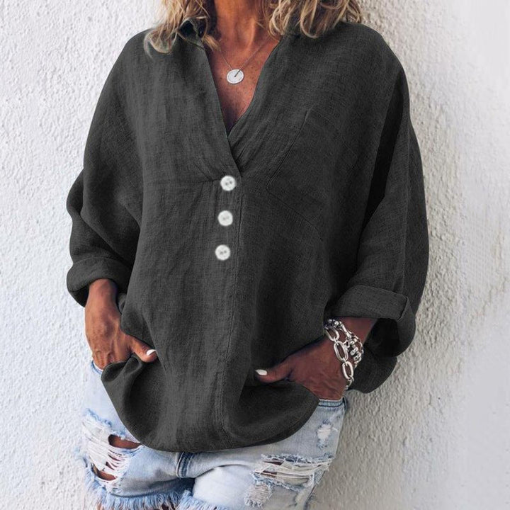 Women's V-Neck Long Sleeve Blouse