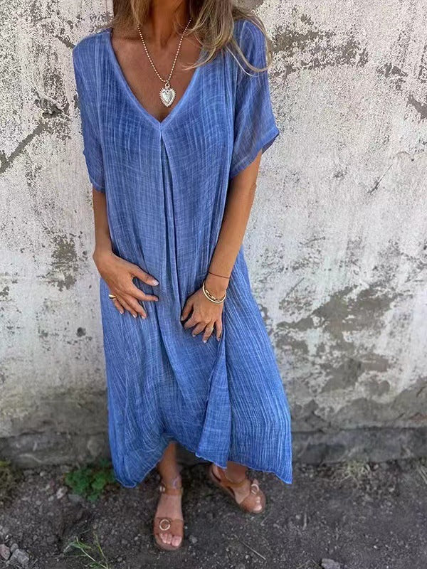 Women's V-Neck Sundress Midi Dress