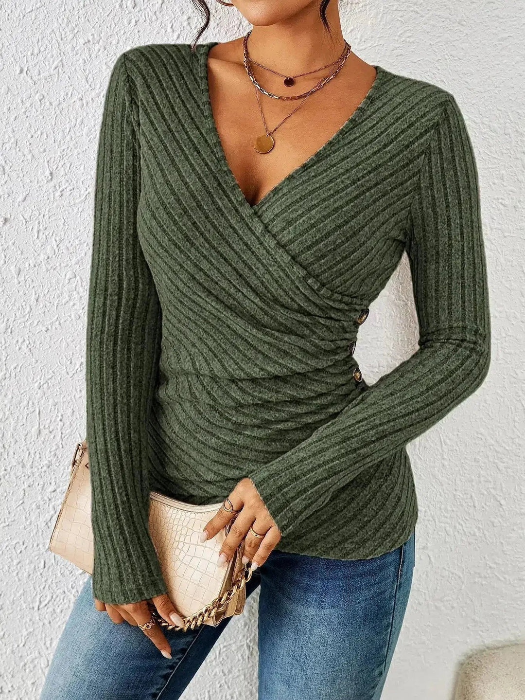 Women's Wrap Long Sleeve Top