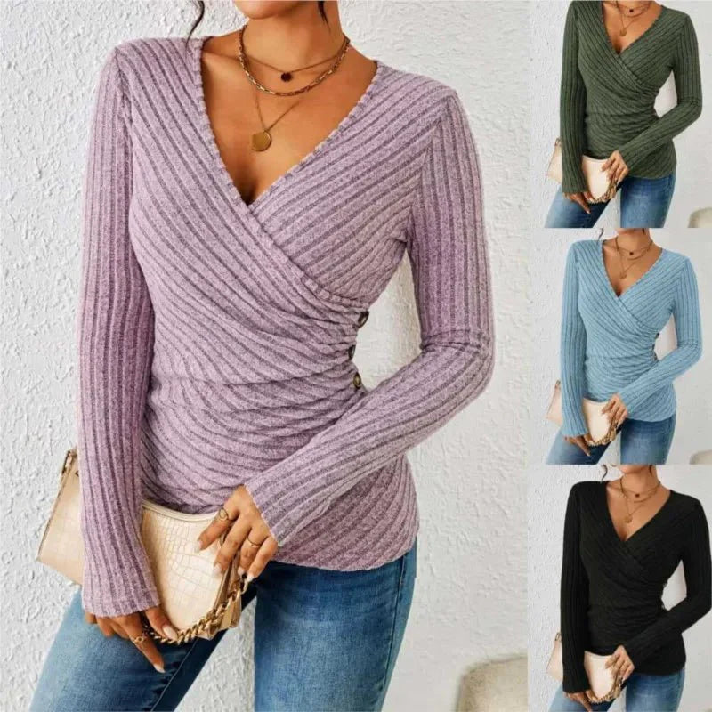 Women's Wrap Long Sleeve Top