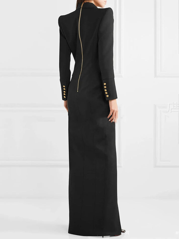 Women's Double Breasted Evening Maxi Dress